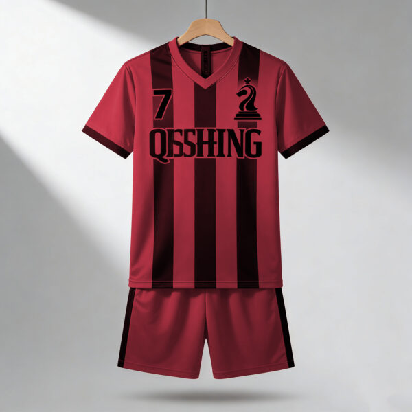 Direct Factory Gray and  Red Color Team Football Jersey Soccer T-shirt Sets Soccer Wear Uniform Maillot